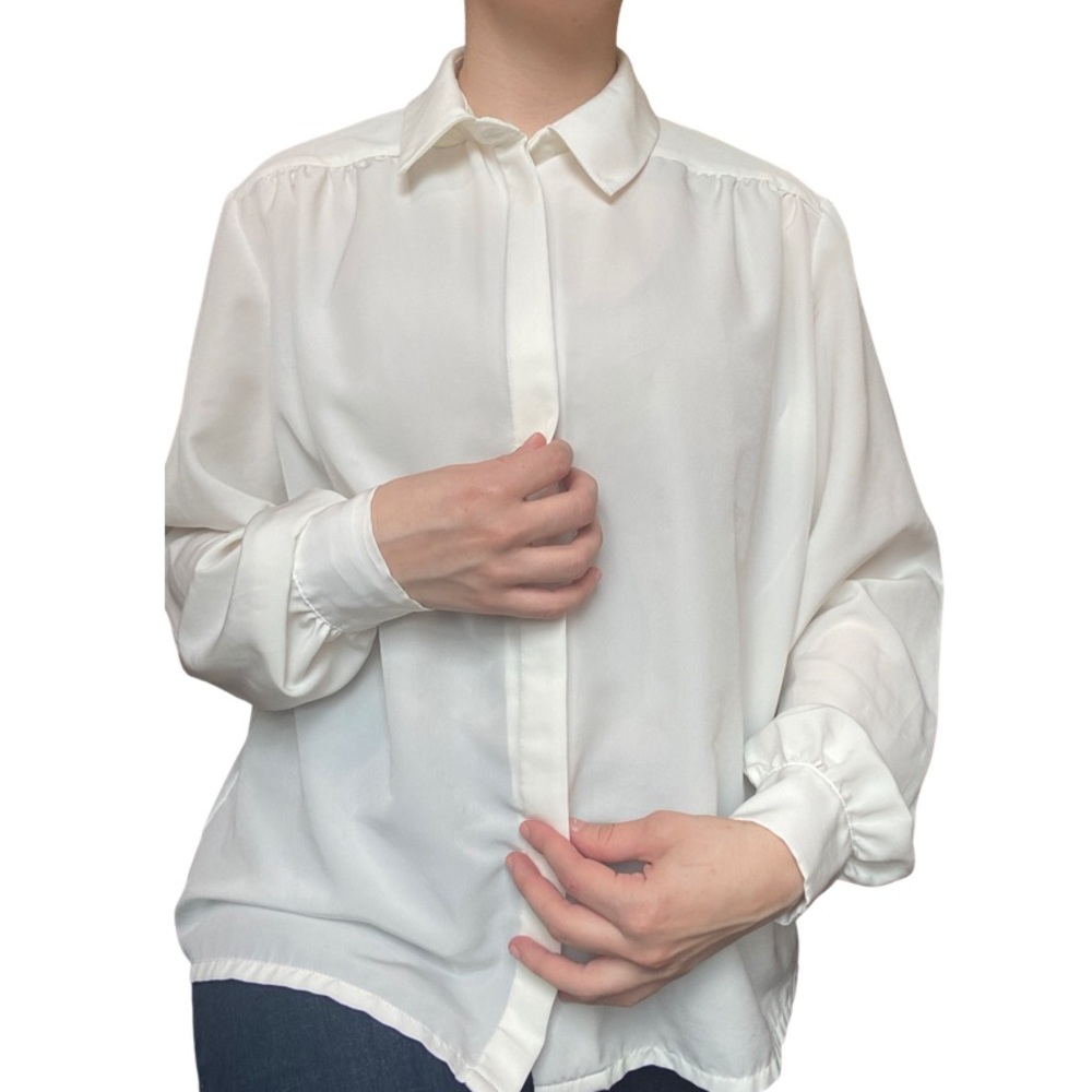 White button up Pendleton blouse.